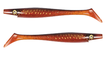 Силиконовая приманка Strike Pro Pig Shad Jr, цвет: Red Motoroil Pike UV, (уп./2шт.), (SP-172C#143)
