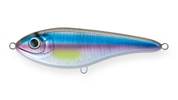 Воблер Джеркбейт Strike Pro Buster Jerk II Shallow Runner, цвет: A210-SBO-RP Rainbow Ghost Wakasagi,