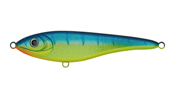 Воблер Джеркбейт Strike Pro Big Bandit Sinking, цвет: C063F Blue-yellow Tiger Sparkles, (EG-078#C063F)