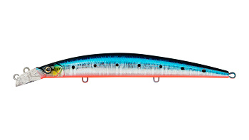 Воблер Минноу Strike Pro Top Water Minnow 130, цвет: A234-SBO-LU Blue Back Silver OB Fluo, (JL-158F#