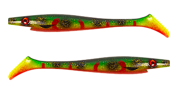 Силиконовая приманка Strike Pro Pig Shad Jr, цвет: Psycho Spotted Bullhead, (уп./2шт.), (SP-172C#133)