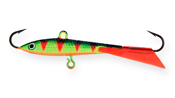 Балансир Strike Pro Micro Ice 40, цвет: A139FL, цвет: Acid Perch Fluo, светящийся, хвост: красный