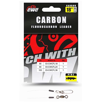 Поводок флюркарбон CWC Carbon Leader, 24" 90lb / 0,90mm 60см