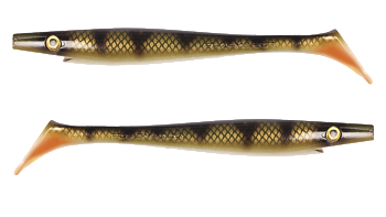 Силиконовая приманка Strike Pro Pig Shad Tournament, цвет: Natual Perch OB, KanalGratis, (уп./2шт.),