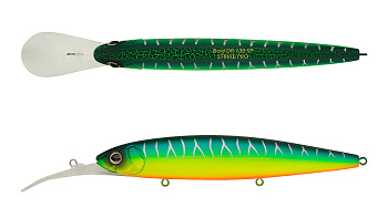 Воблер Минноу Strike Pro Bold Deep Diver 130SP, цвет: A223S-RP Pearl Mat Tiger, (EG-191L-SP#A223FS-RP)