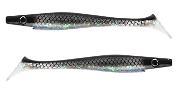 Силиконовая приманка Strike Pro Pig Shad Tournament, цвет: Midnight Shiner, (уп./2шт.), (SP-172M#150