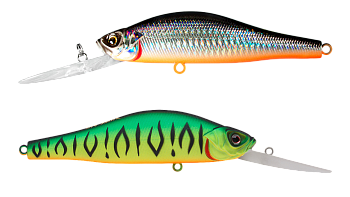 Воблер Минноу Strike Pro Archback Deep 80SP, цвет: GC01S/A70-713S Double Black Silver OB/Mat Tiger, (EG-125AL-SP#GC01FS/A70-713S)