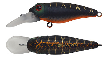Воблер Шэд Strike Pro Pygmy 40, цвет: A208S Black Mat Tiger, (EG-073F#A208S)