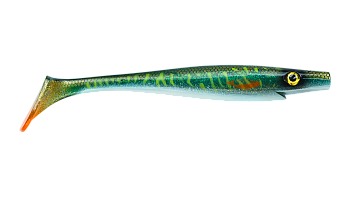 Силиконовая приманка Strike Pro Pig Shad, цвет: Green Motoroil Pike UV, (SP-172A#MN3)