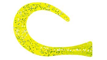 Хвост силиконовый для Strike Pro Guppie Jr., цвет: Chartreuse Glitter Шартрез 3 твистера + риппер