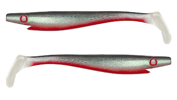 Силиконовая приманка Strike Pro Pig Shad Jr, цвет: Red Ghost Turkos holo, (уп./2шт.), (SP-172C#SP18)