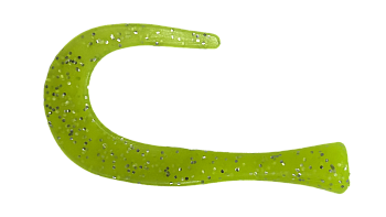 Хвост силиконовый для Guppie Jr 9см 3,4гр, шартрез с блестками 4шт