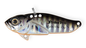 Блесна-Цикада Strike Pro Cyber Vibe 45, цвет: Black Silver OB, (JG-005C#A70-713)